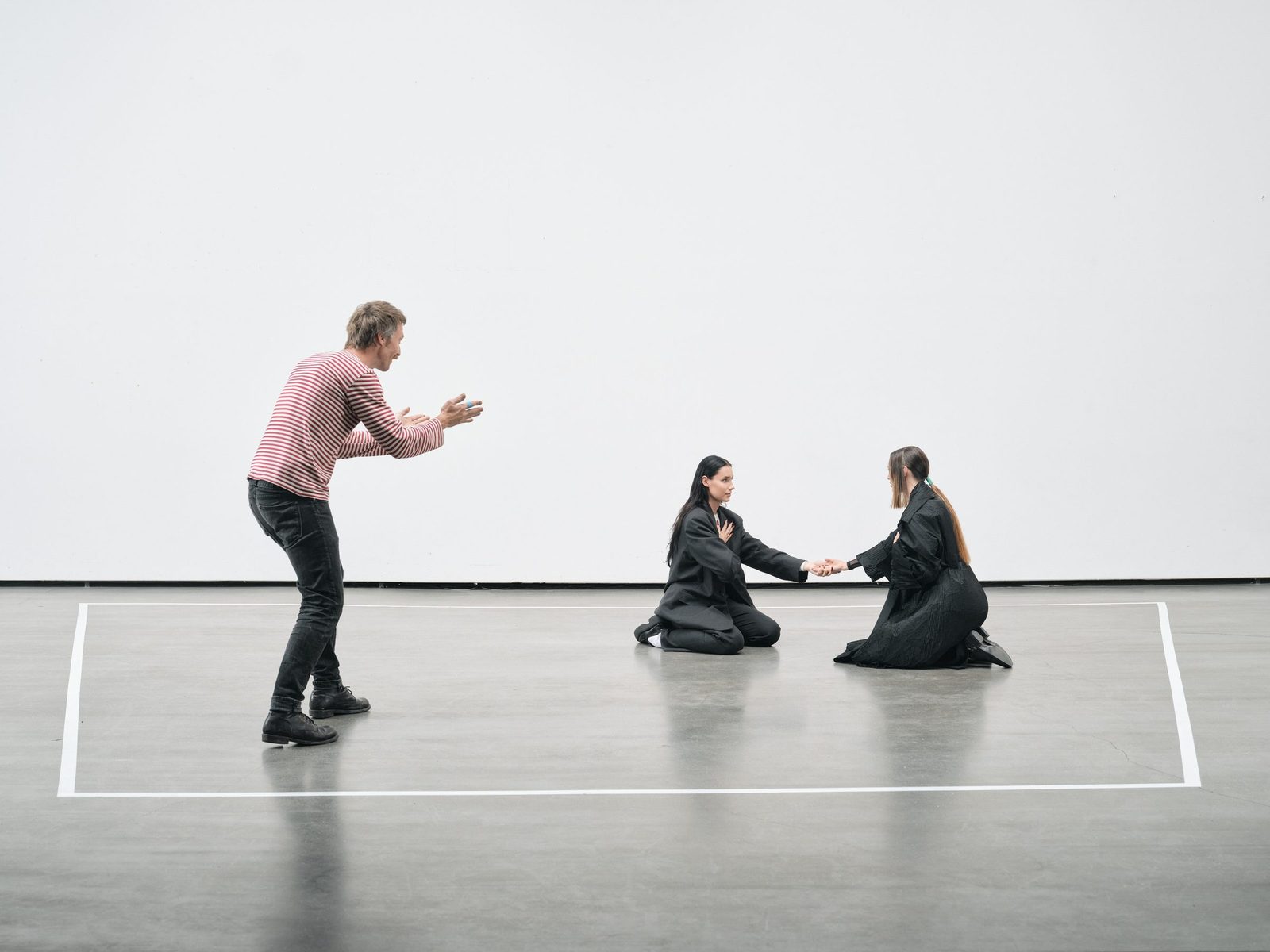 A play on the white stage